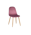 Pack de 4 sillas modelo Sharon tapizadas en velvet rosa claro, 44cm(ancho ) 86cm(altura) 41cm(fondo)