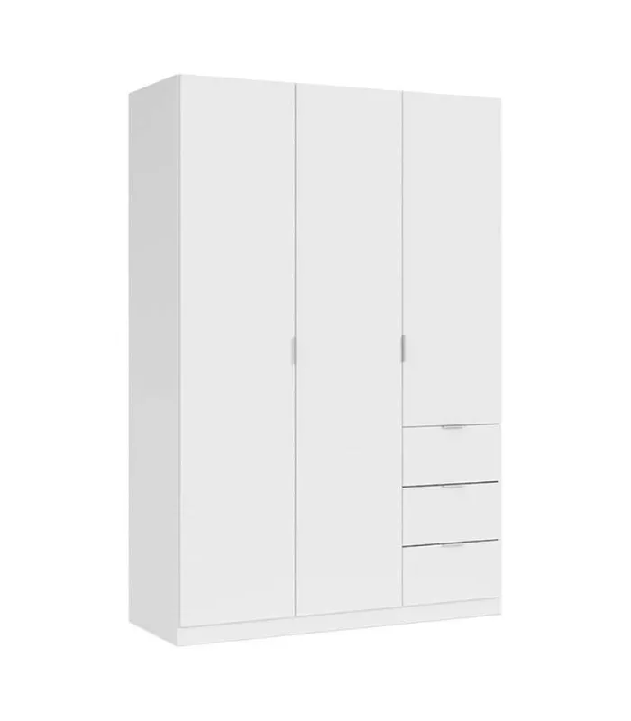 Armario blanco 3 puertas y 3 cajones, 180x121cm