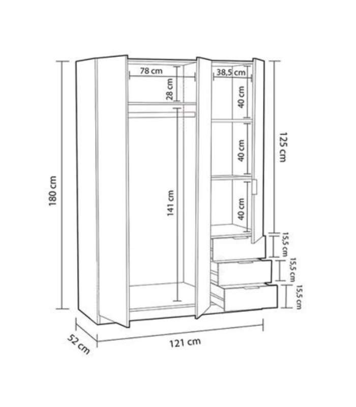 copy of Armoire Alba portes coulissantes finition blanche 200