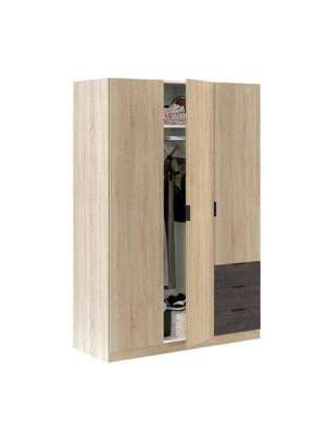 Armario 3 puertas abatibles roble/óxido 180x121 cm