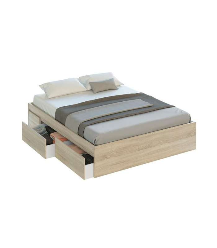 FRS Camas con cajones Cama matrimonio Modelo Beli con 4 cajones