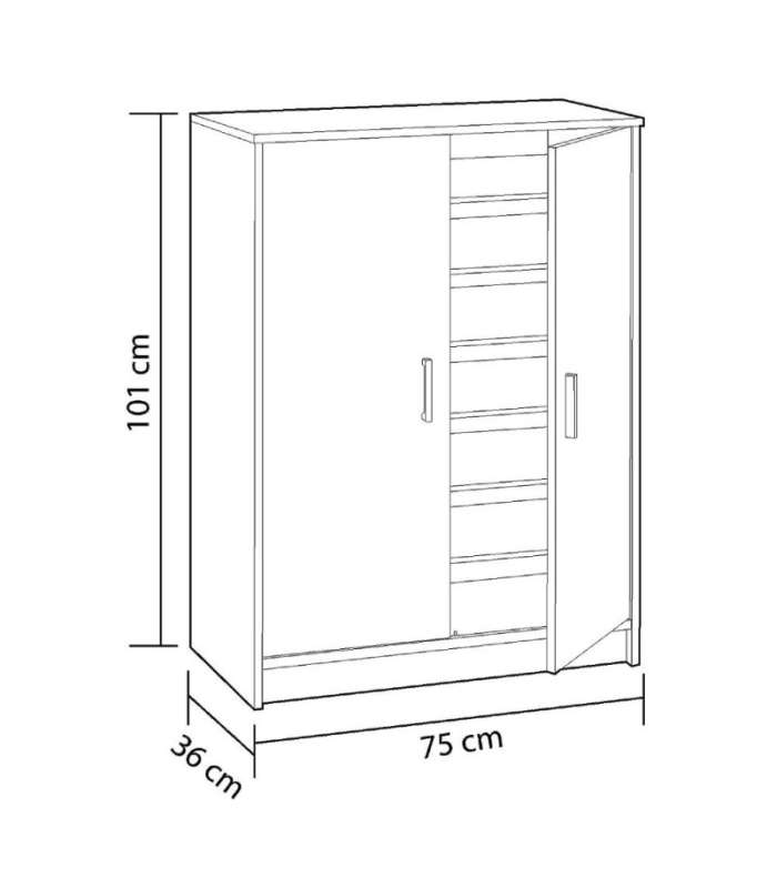 FRS Zapateros Armario multiusos 2 puertas Lassie en blanco