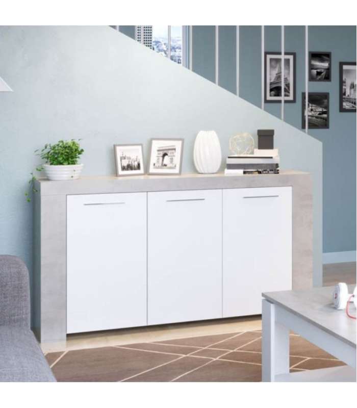 copy of Maud sideboard 3 doors white oak Alaska 76 cm (height)