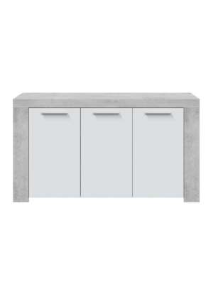Aparador buffet Maud 3 puertas blanco y cemento