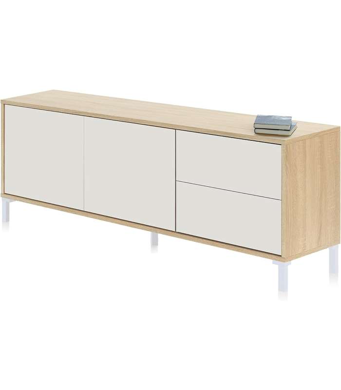 copy of Mueble TV modelo Nabur en roble Canadian y blanco