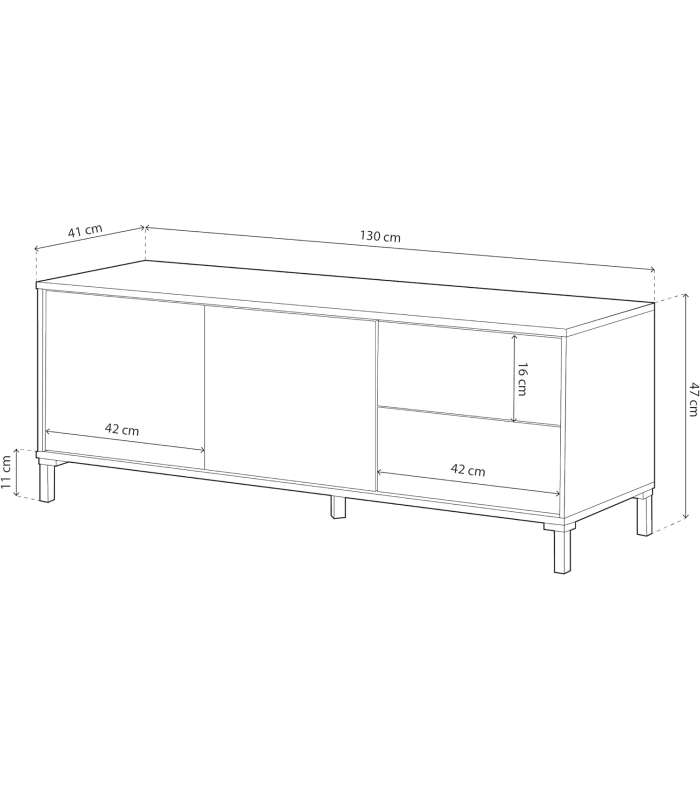 copy of Mueble TV modelo Nabur en roble Canadian y blanco