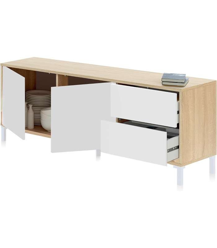 copy of Mueble TV modelo Nabur en roble Canadian y blanco