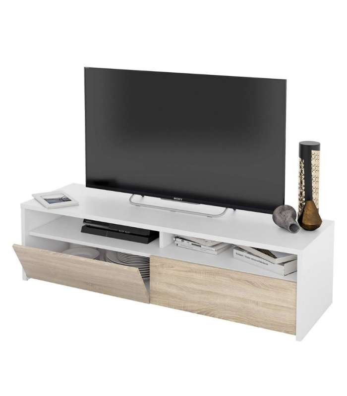 copy of Mueble TV modelo Nabur en roble Canadian y blanco