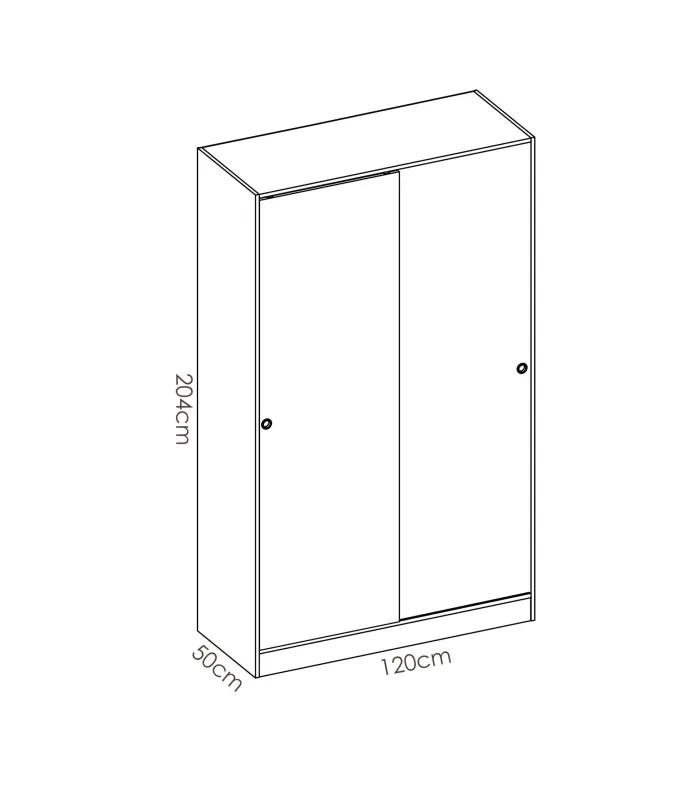 Armario corredero Lupión en blanco brillo-natur.