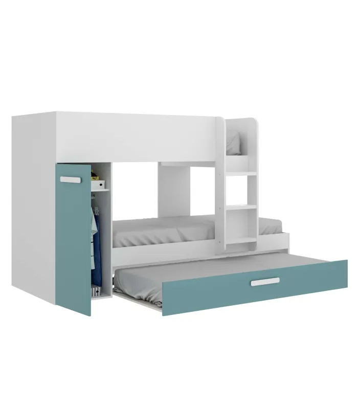 Conjunto de cama tren Orcera en blanco-esmeralda
