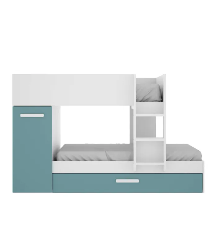 Conjunto de cama tren Orcera en blanco-esmeralda
