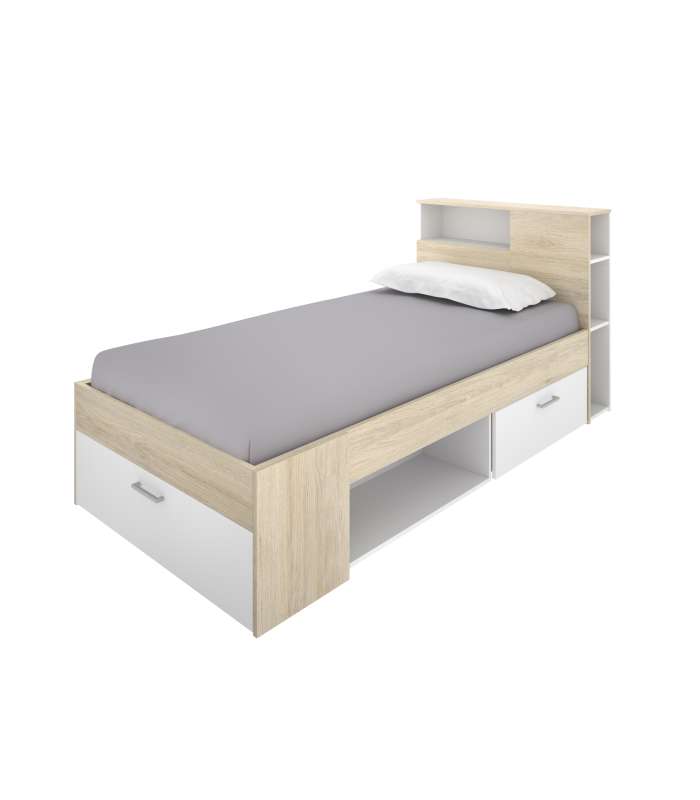 DKT Camas con cajones Cama compacta Pozo Alcón de 90 cm en