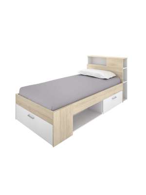 Cama compacta Salto preto com armazenamento integrado