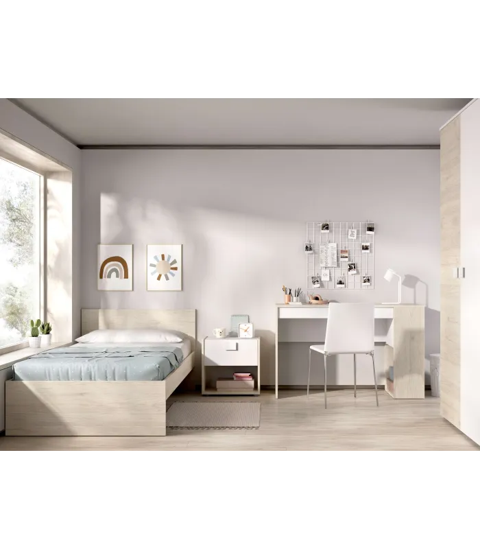 Conjunto juvenil cama, mesita y escritorio Topo-2