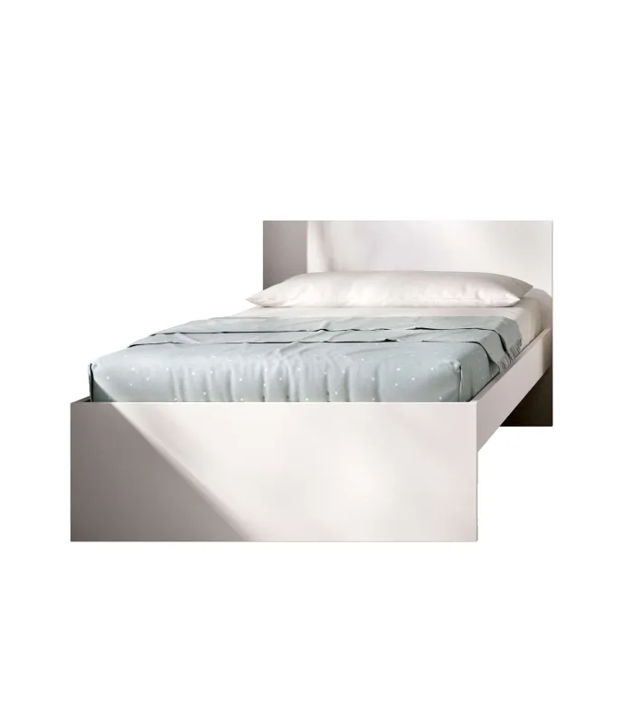 Cama juvenil blanca 90x190 cm con almacenamiento