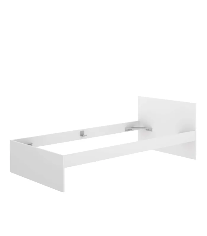Cama juvenil blanca 90x190 cm con almacenamiento