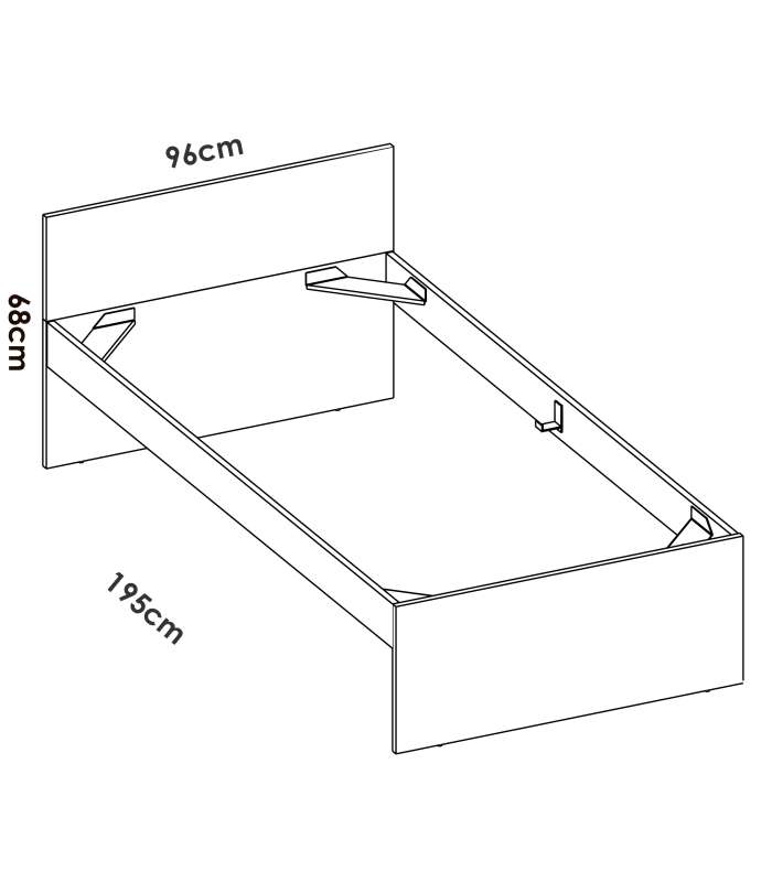 copy of 90 cm Dina bed for youthful bedroom.