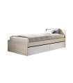 Cama juvenil Sam de 90 cm con cajones en natural/blanco, 68cm(alto) 96cm(ancho) 195cm(largo)