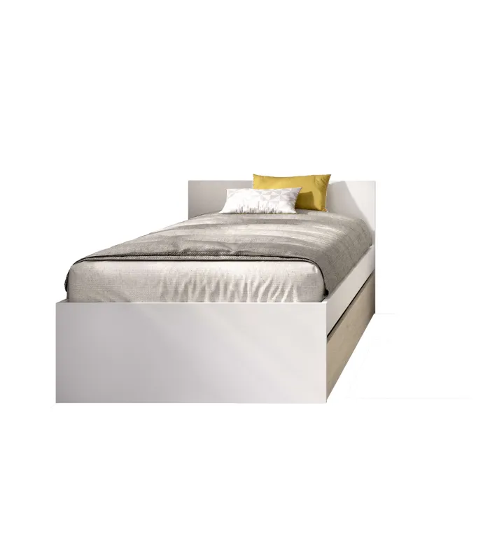 Cama nido juvenil Sam 90 cm en blanco/natural