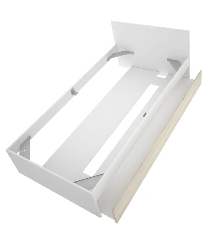 Cama nido juvenil Sam 90 cm en blanco/natural