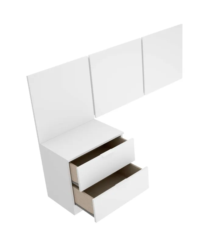 Conjunto juvenil cabecero + mesita Tito blanco