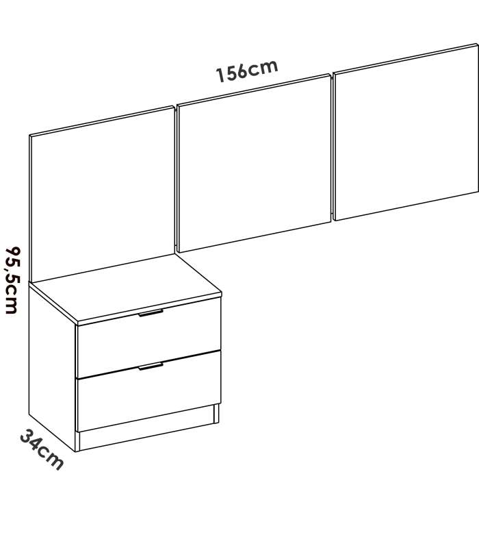 copy of Ensemble de chambre à coucher junior en bois massif en