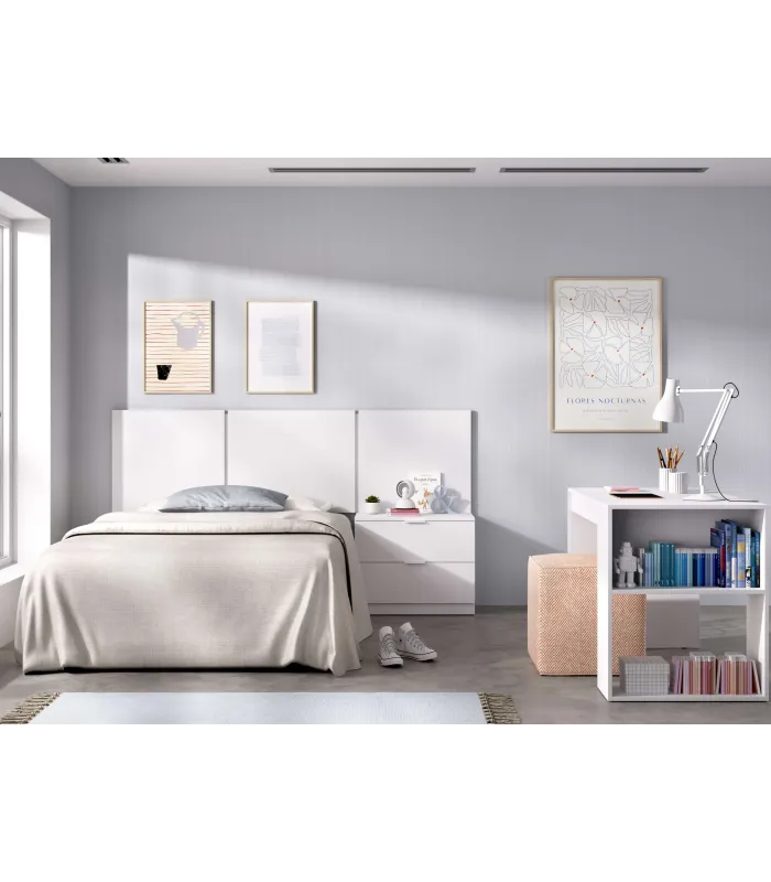 Conjunto juvenil cabecero, mesita y escritorio Tito-1