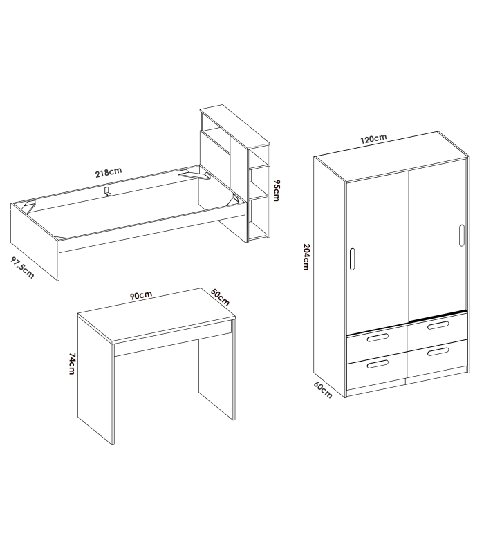 copy of Solid wood youth bedroom set