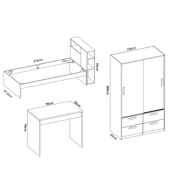 copy of Solid wood youth bedroom set
