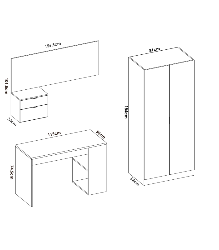 copy of Solid wood youth bedroom set