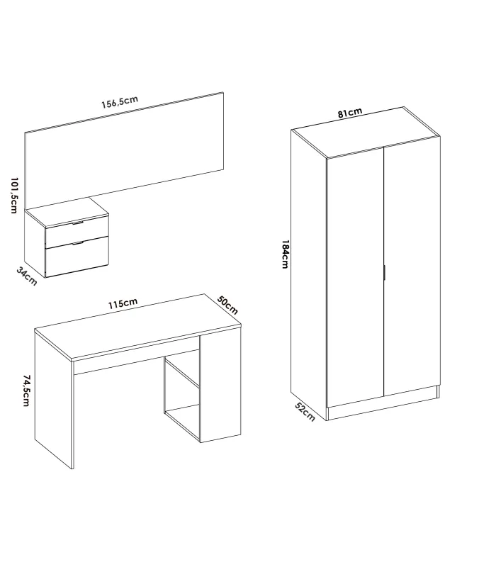 copy of Solid wood youth bedroom set