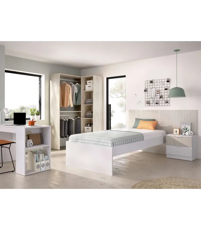 Conjunto juvenil Borja cama, mesa, escritorio y armario