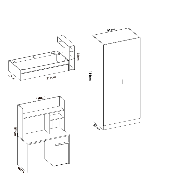 copy of Solid wood youth bedroom set