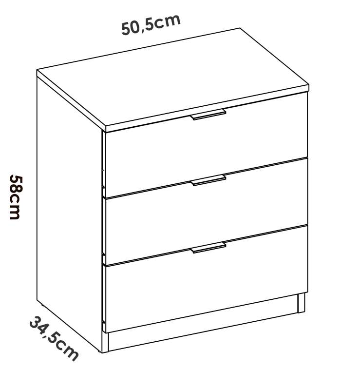 copy of Dina bedside table with 1 natural/white drawer.