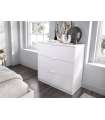 copy of Commode Santisteban 3 tiroirs en finition naturelle/blanche 81 cm(hauteur)80 cm(largeur)43 cm(longueur)