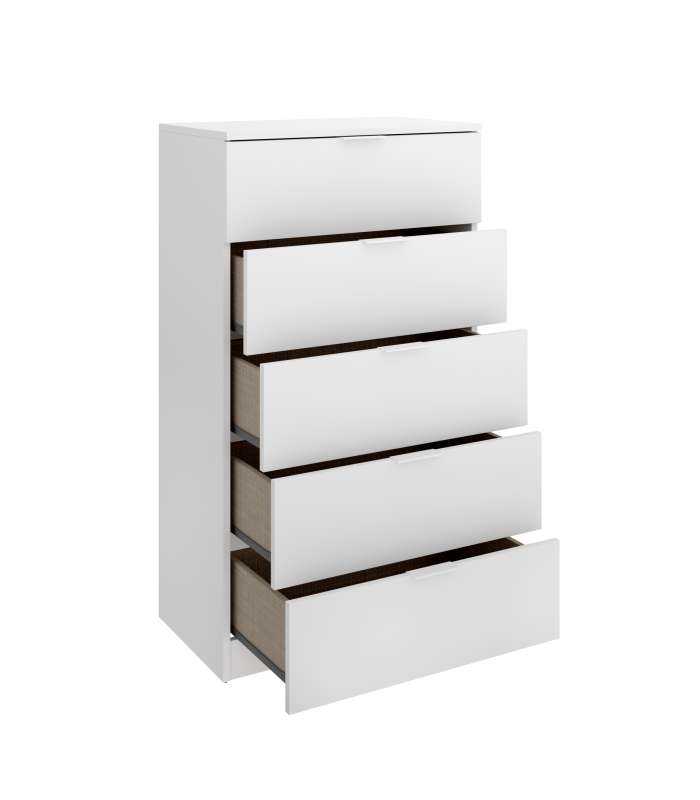 Sinfonier 5 Drawers, for Bedroom Linuss White Artik and Oak