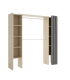 Commode de chambre à coucher Siles avec rideau et étagères en