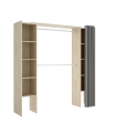 Siles dresser para quarto com cortina e prateleiras naturais, 205cm (alta) 180cm (largura) 50cm (volta)