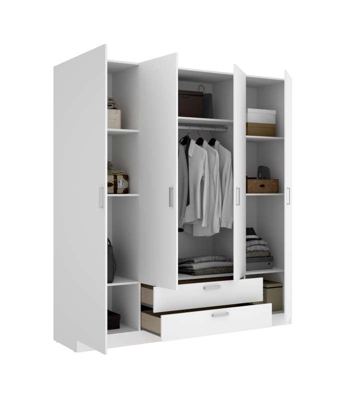 copy of Armoire 2 portes battantes 2 tiroirs finition blanche