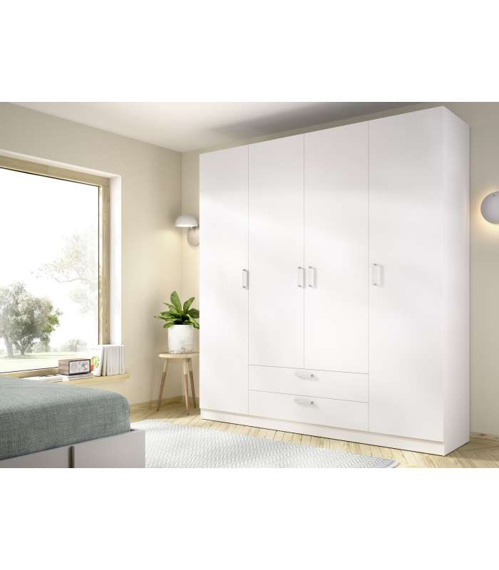 copy of Armoire 2 portes battantes 2 tiroirs finition blanche