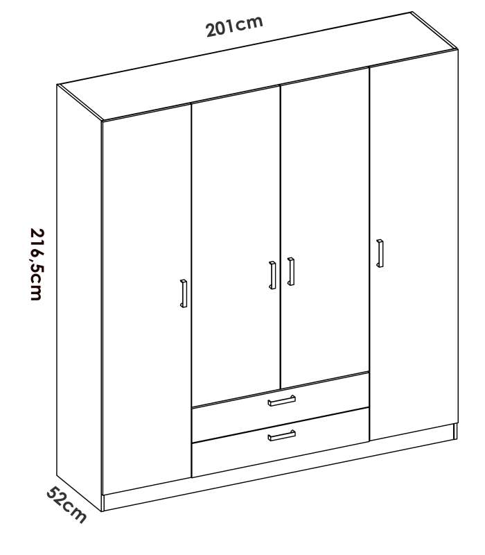 copy of Armoire 2 portes battantes 2 tiroirs finition blanche