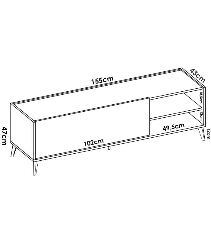 copy of Mueble de televisión Cazalilla en natural/blanco 47