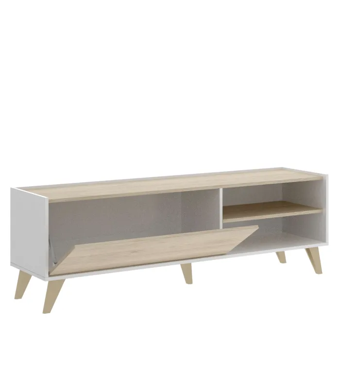 Mueble TV Dina Blanco-Natural, elegante y funcional
