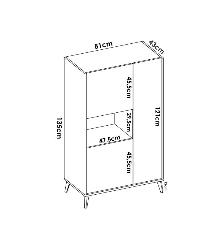 copy of Meuble haut trois portes pour salon ou cuisine