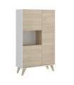 copy of Meuble haut trois portes pour salon ou cuisine Cazalilla en blanc naturel 135 cm(hauteur)81 cm(largeur)43 cm(longueur)