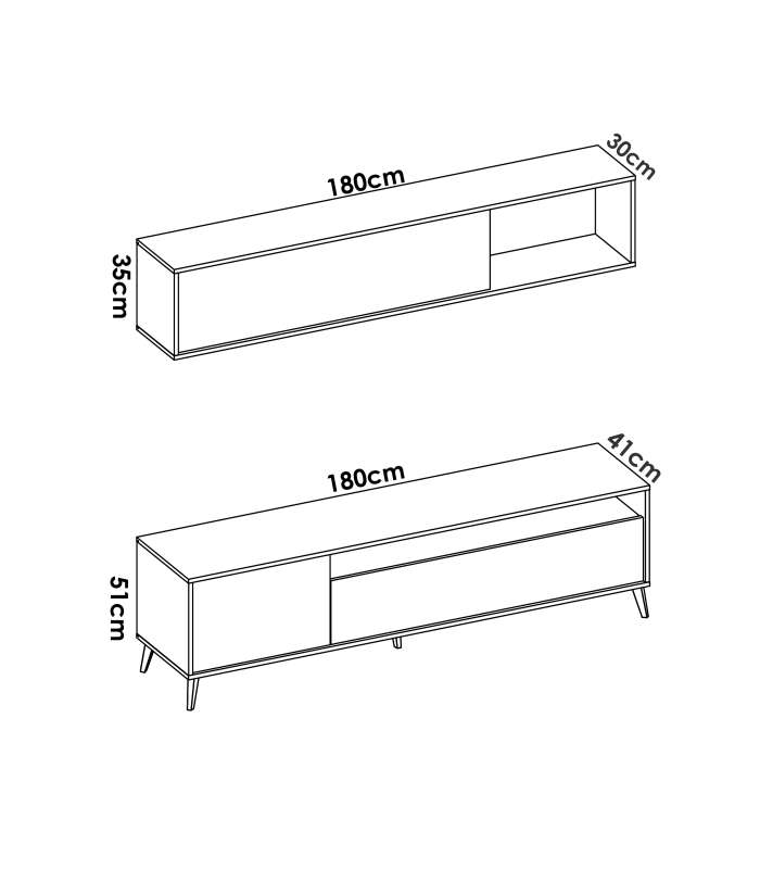 copy of Conjunto de muebles de salon Canena en natural/grafito