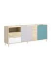 Meuble buffet La Iruela 3 portes 2 tiroirs 75 cm (plat)180 cm (largeur)43 cm (longueur)