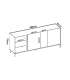 Meuble buffet La Iruela 3 portes 2 tiroirs 75 cm (plat)180 cm