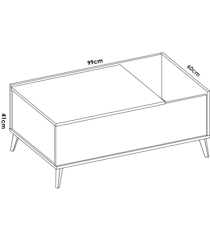 copy of Mesa de centro elevable Cazalilla en natural/grafito 41