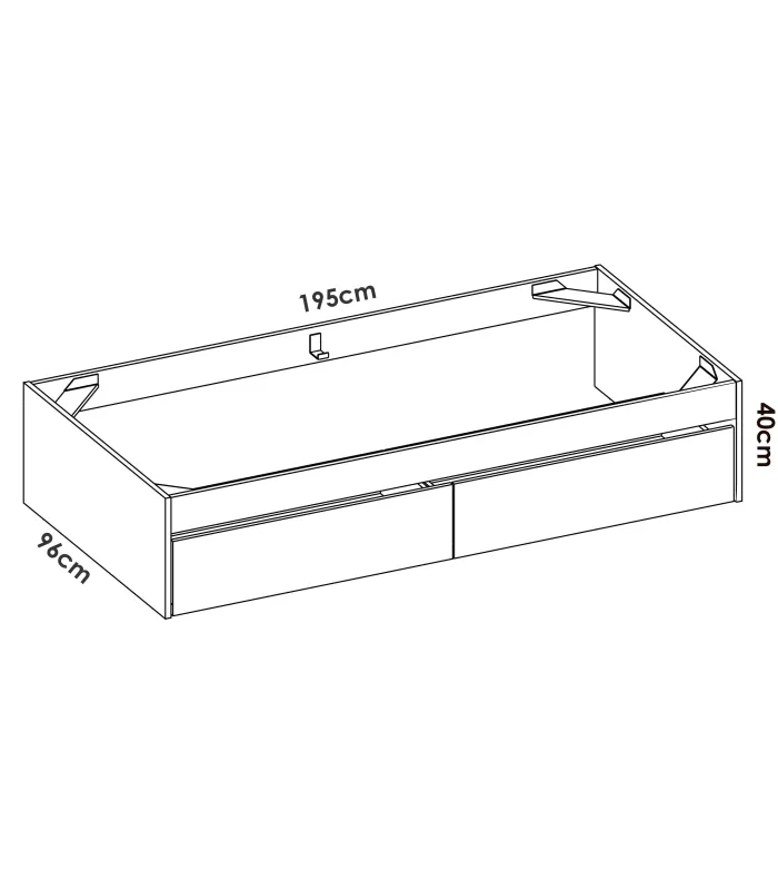 Conjunto juvenil Lena: cama, mesa e armário brancos.